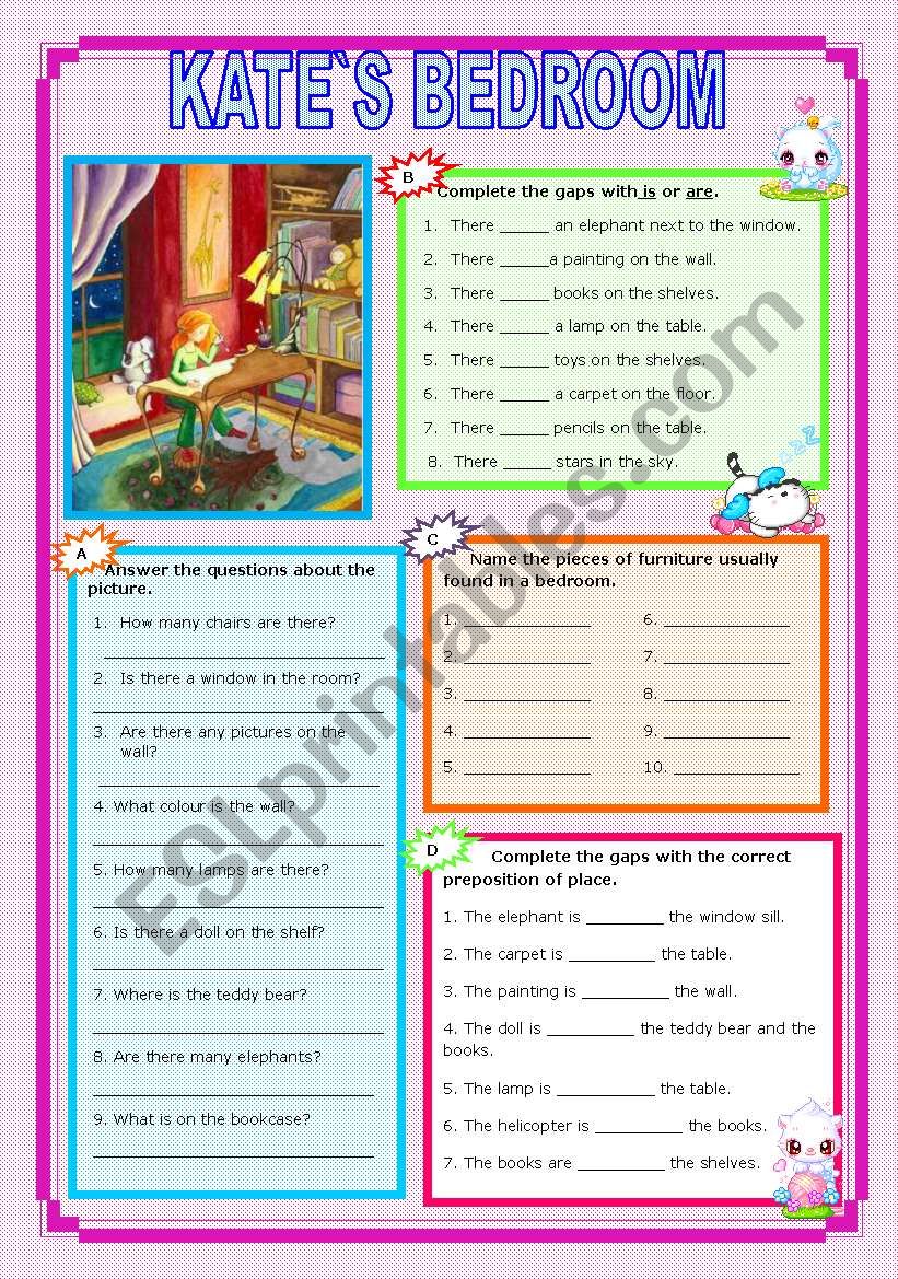 KATE`S BEDROOM worksheet